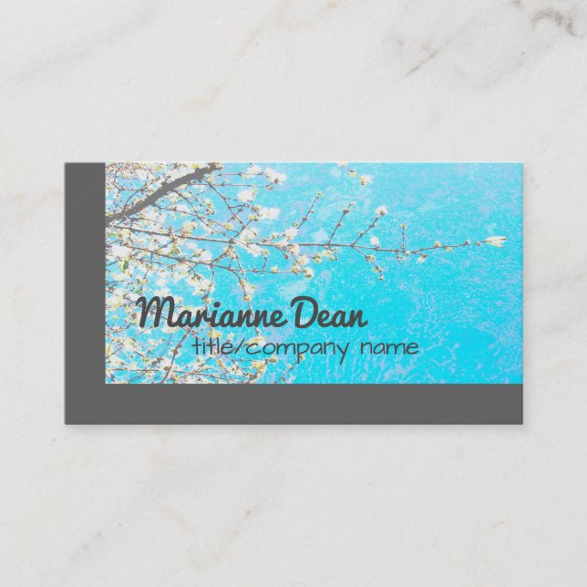 original nature art business blue and gray business card (Front)