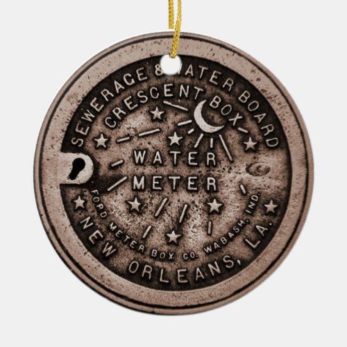 Original New Orleans Water Meter Lid Ceramic Ornament