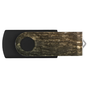 Original Oak Mossy Tree Bark Texture Art USB Flash Drive