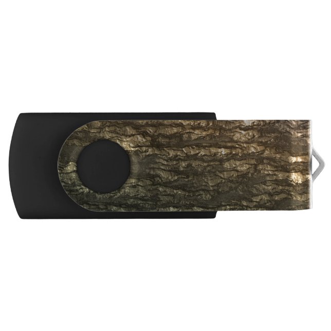 Original Oak Mossy Tree Bark Texture Art USB Flash Drive (Front)