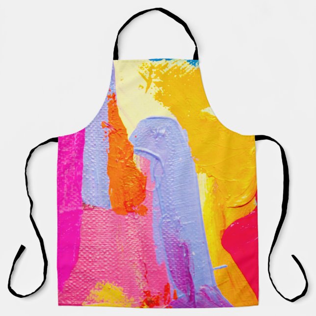 Original Oil Painting: Colorful Abstract Apron (Front)