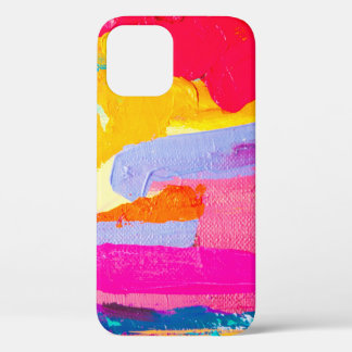 Original Oil Painting: Colorful Abstract iPhone 12 Case
