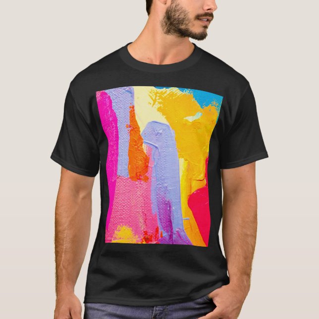 Original Oil Painting: Colorful Abstract T-Shirt (Front)