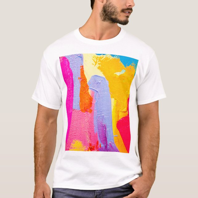 Original Oil Painting: Colorful Abstract T-Shirt (Front)