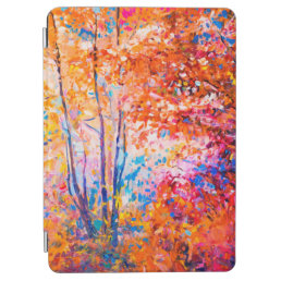 Original oil painting showing beautiful autumn lan iPad air cover