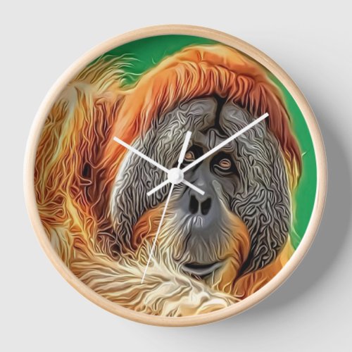 Original Orangutan Artistic Photo Art Clock