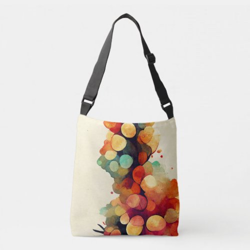 Original Organic Watercolour Faux Canvas Print Cus Crossbody Bag