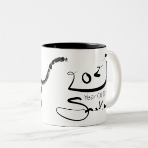 Original painting 2 Snake Chinese New Year 2025 TM Two-Tone Coffee Mug