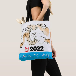 Original Painting 4 Chinese Tiger Year Birthday TB Tote Bag