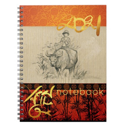 Original painting Child Ox Year 2021 NB Notebook