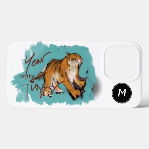 Original Painting Chinese Tiger Year Name Birthday iPhone 13 Pro Case
