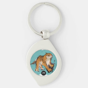 Original Painting Chinese Tiger Year Name Birthday Keychain
