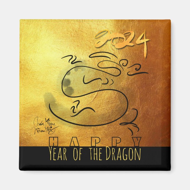 Original painting Dragon Vietnamese New Year 2024 Magnet (Front)