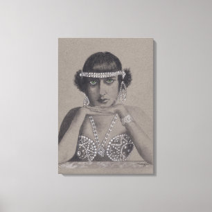 Original Painting of Silent Film Star Canvas Print