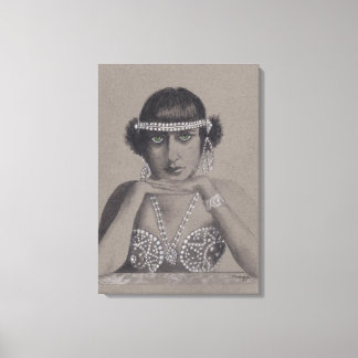 Original Painting of Silent Film Star Canvas Print
