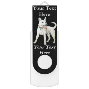 original painting of white American bulldog Flash Drive