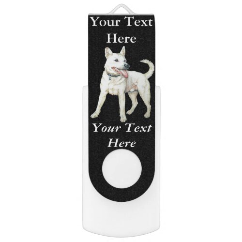 original painting of white American bulldog Flash Drive