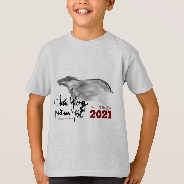 Original Painting OX Vietnamese New Year 2021 Kids T-Shirt (Front)