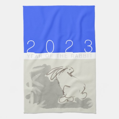 Original Painting Rabbit Chinese Year Zodiac KT2 K Kitchen Towel