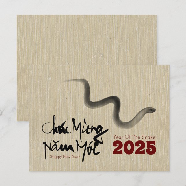 Original Painting Snake Vietnamese New Year 2025 P Postcard (Front/Back)