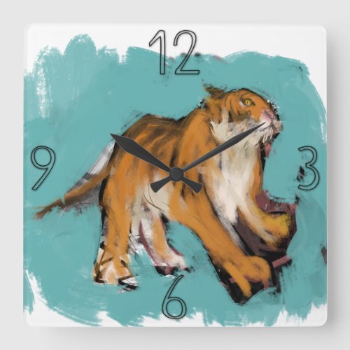 Original Painting Tiger Year Birthday SqWC3 Square Wall Clock