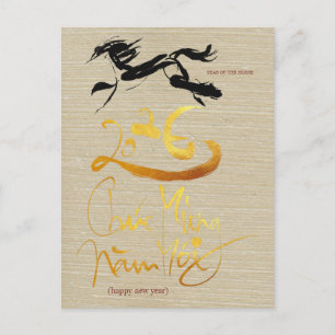 Original Painting Vietnamese Horse Year 2026 PostC Postcard