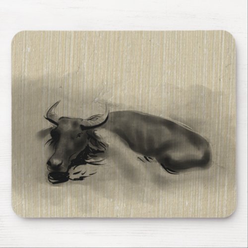 Original Painting Water Buffalo Ox Year Zodiac MP Mouse Pad