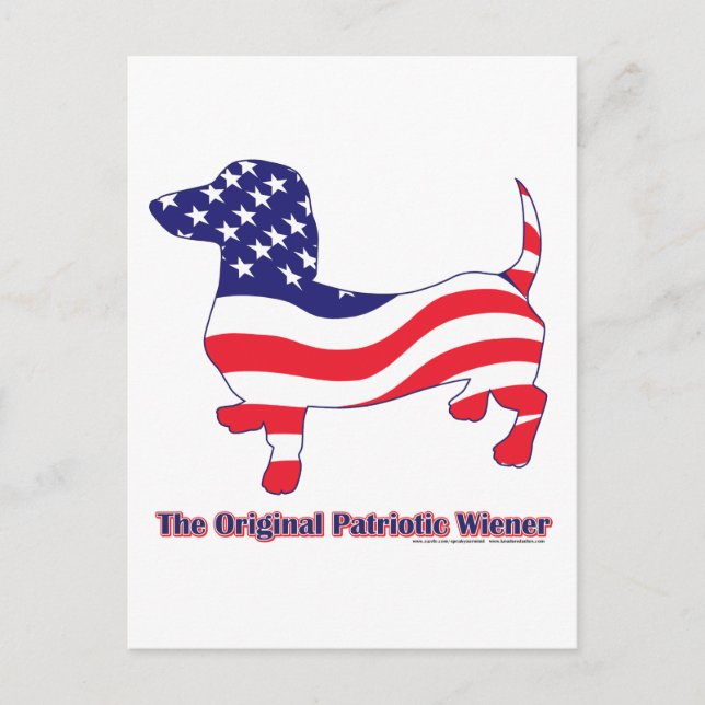 Original Patriotic Wiener/Dachshund Postcard (Front)