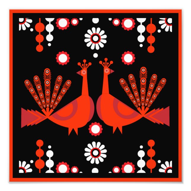 Original Peacock Art Home Decor Photo Print (Front)