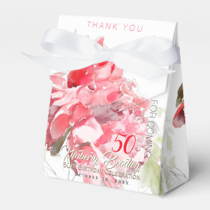 Original Peony watercolors 50th Birthday Thanks FB Favor Boxes
