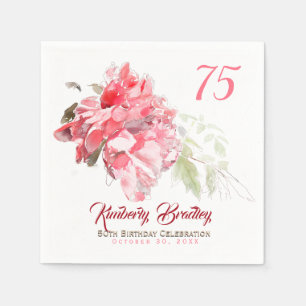 Original Peony watercolors 75th Birthday Party PN Napkins