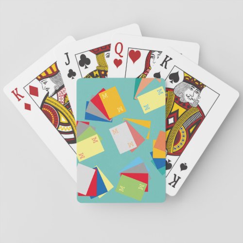 original  personalized initials colorful poker cards