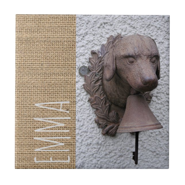 Original personalized square Tile Dog Year 2018 (Front)