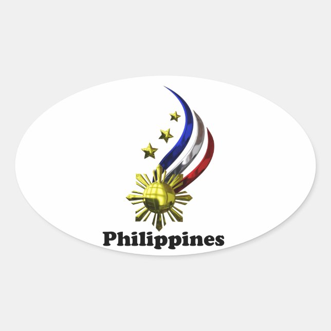 Original Philippine Logo. Mabuhay Pilipinas ! Oval Sticker (Front)