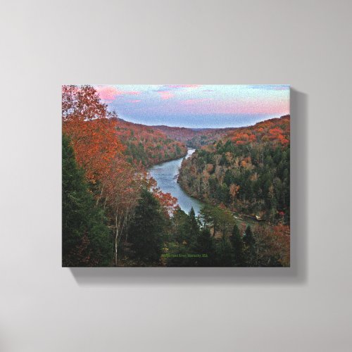 Original Photo Autumn Cumberland River Kentucky US Canvas Print
