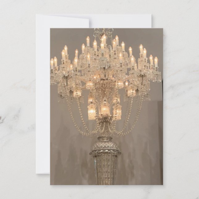 Original photo of chandelier invitation (Front)
