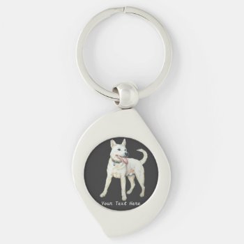 Original Picture Of A White American Bulldog Keychain by artoriginals at Zazzle