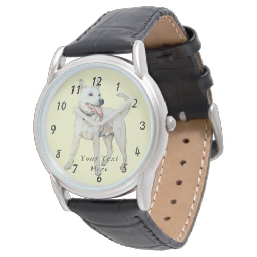 original picture of a white American bulldog Watch