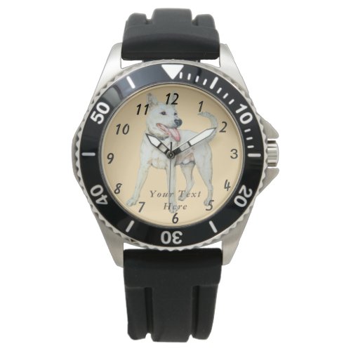 original picture of a white American bulldog Watch