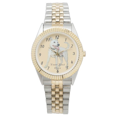 original picture of a white American bulldog Watch