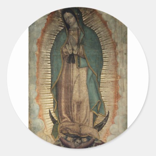 Original Picture of Our Lady of Guadalupe Classic Round Sticker