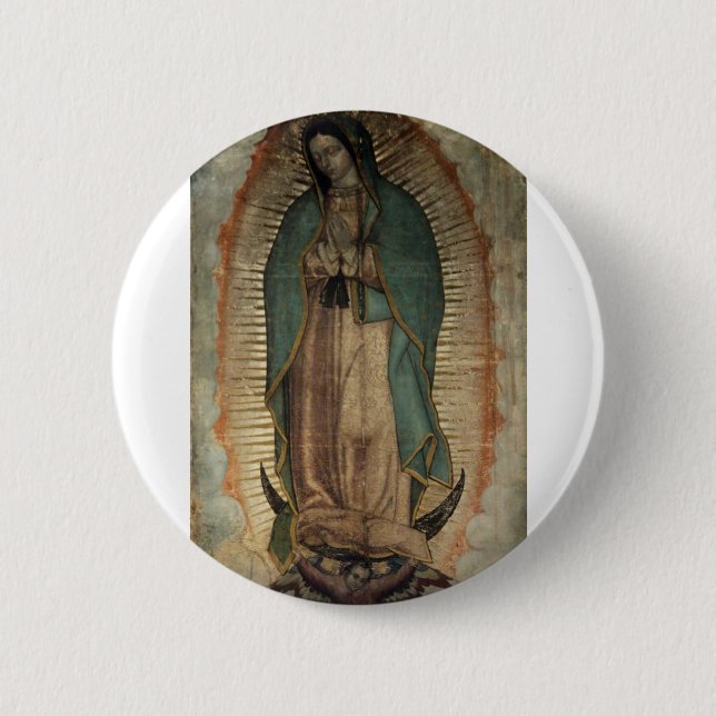 Original Picture of Our Lady of Guadalupe Pinback Button (Front)