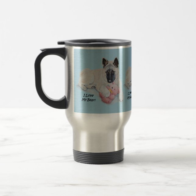original picture of very cute dog travel mug (Left)