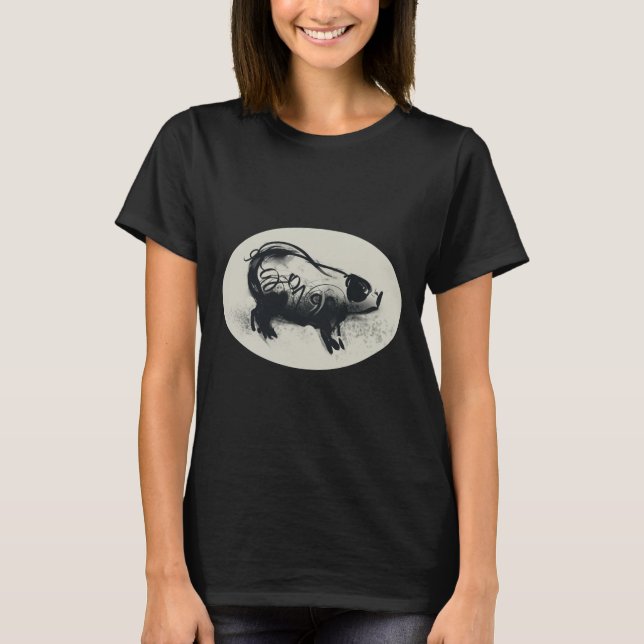 Original Pig Drawing with 2019 B Woman T-shirt (Front)
