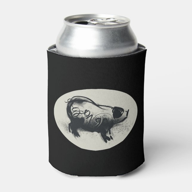 Original Pig Drawing with 2019 Can Cooler (Can Front)