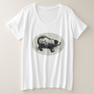Original Pig Drawing with 2019 Plus Size T-Shirt