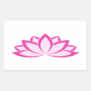 Original Pink Buddhist Symbol Lotus flower Rectangular Sticker
