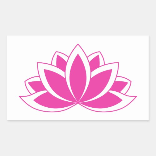 Original Pink Buddhist Symbol Lotus flower Rectangular Sticker