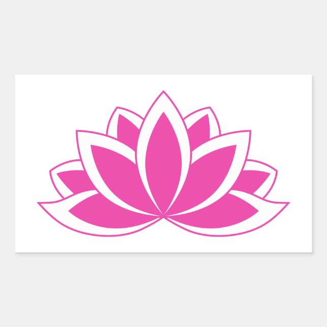 Original Pink Buddhist Symbol Lotus flower Rectangular Sticker (Front)