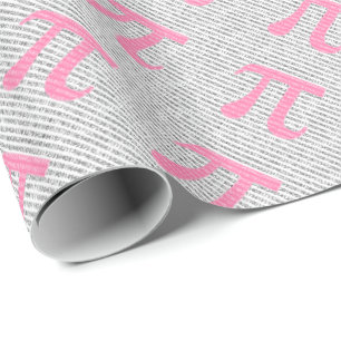 Original pink number pi day mathematical symbol wrapping paper